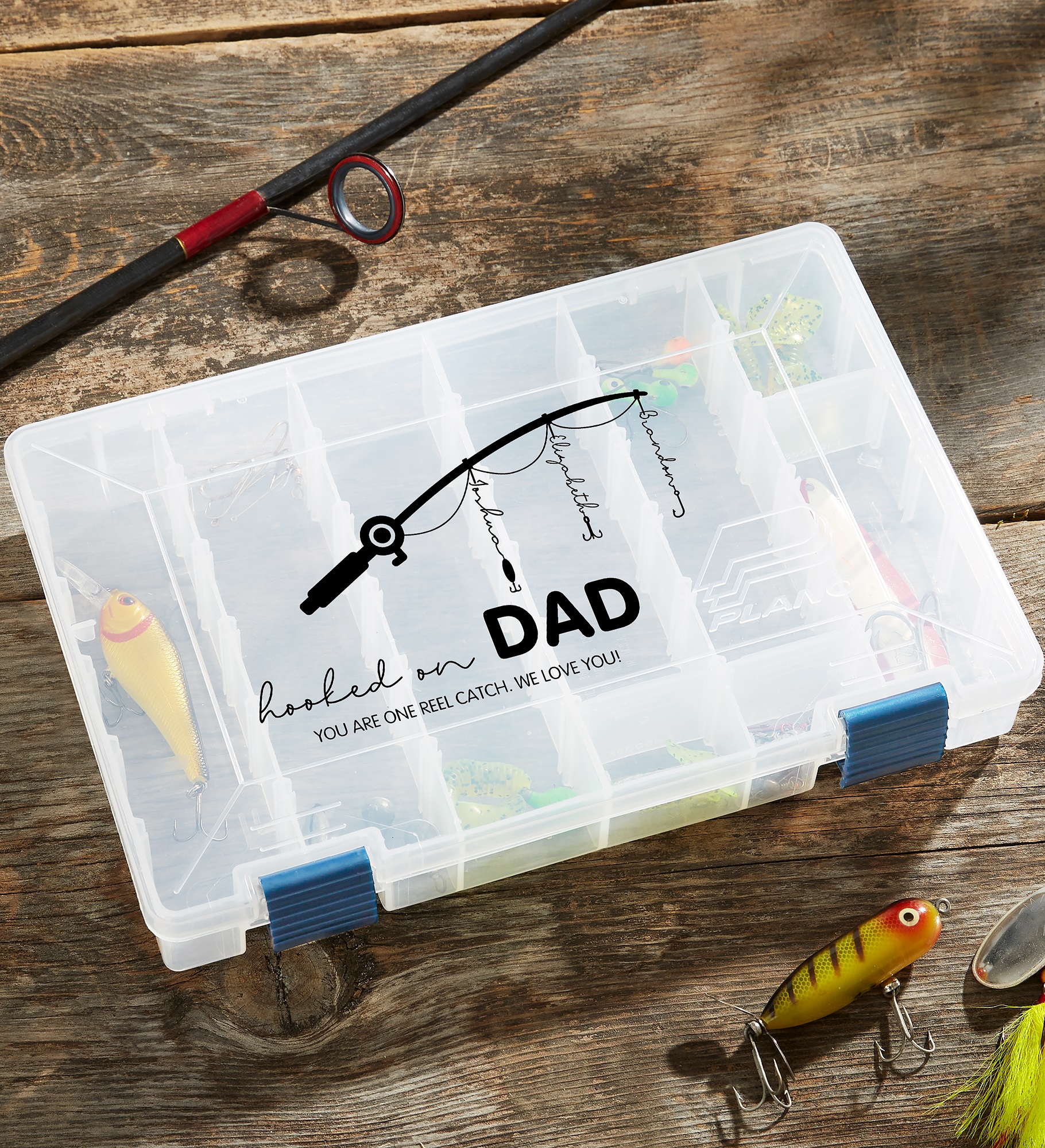 Hooked On Dad Personalized Plano Tackle Fishing Box